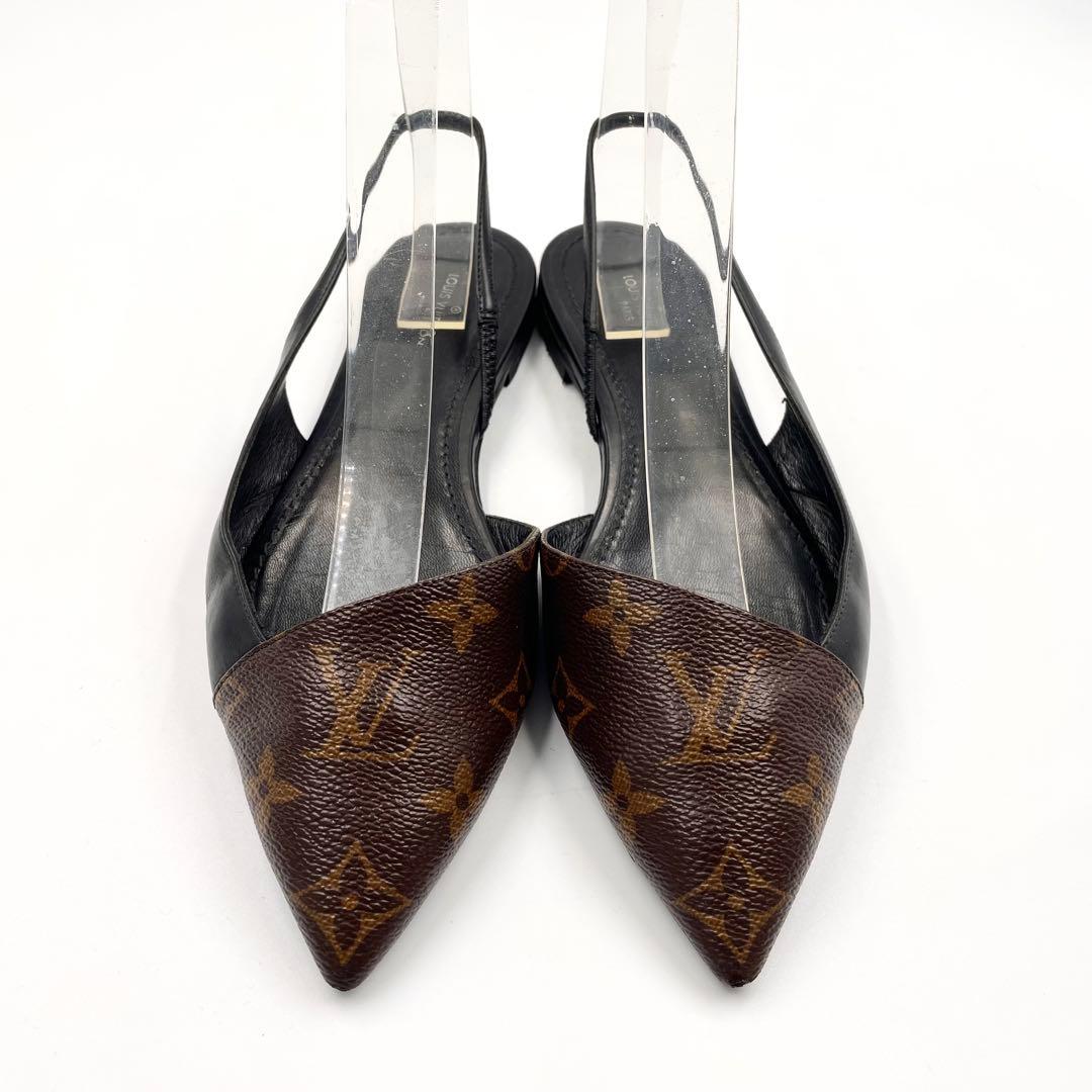 《超美品》ルイヴィトン ミュール バックストラップ モノグラム 本革 PVC