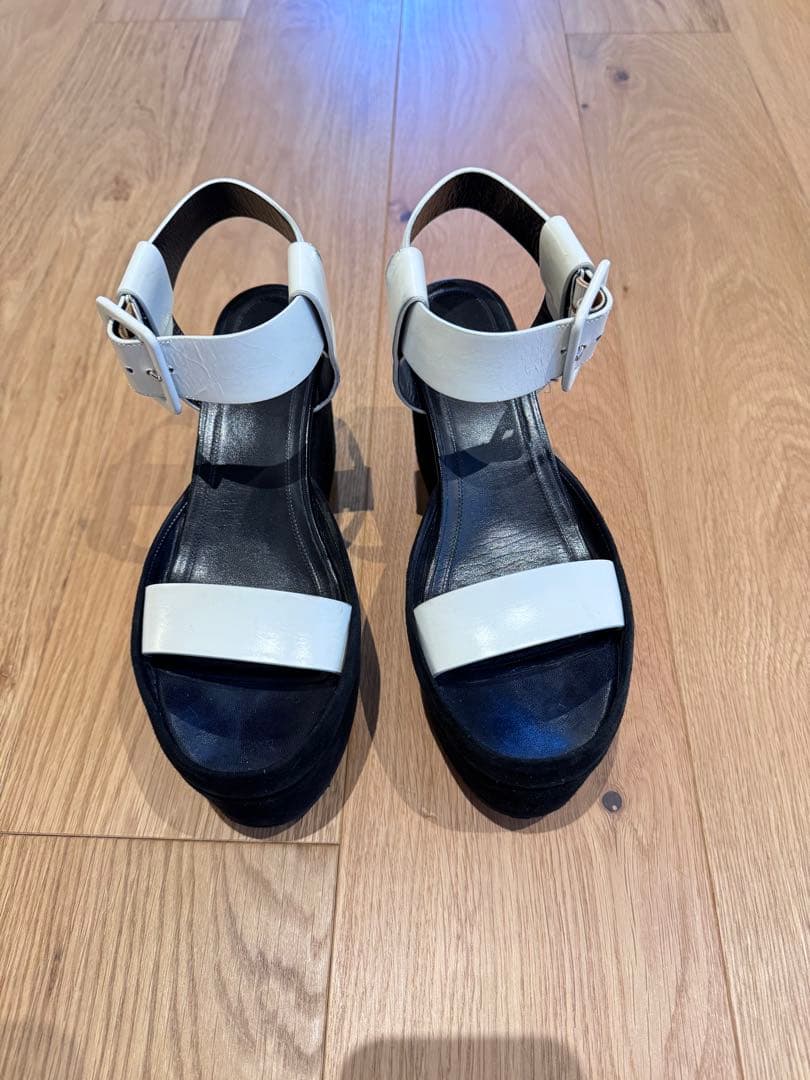 プラットフォームサンダル 白黒　36 ギャザーデザインプラットフォームサンダル/61203 – ORIENTALTRAFFIC