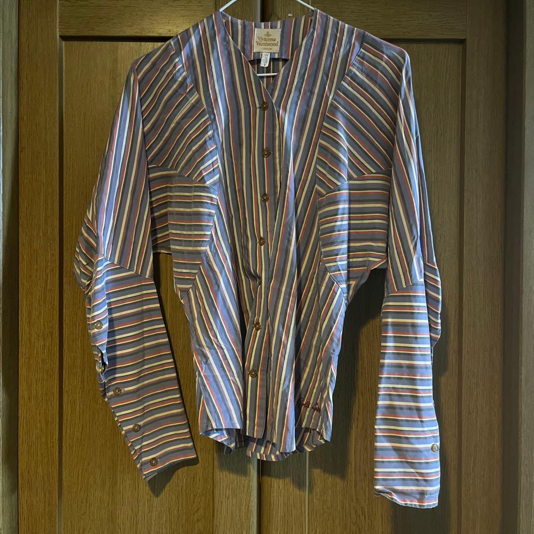 Vivienne Westwood ストライプ 長袖シャツ UK12 楽天市場】【中古】Vivienne Westwood RED LABEL / ストライプ柄シャツ