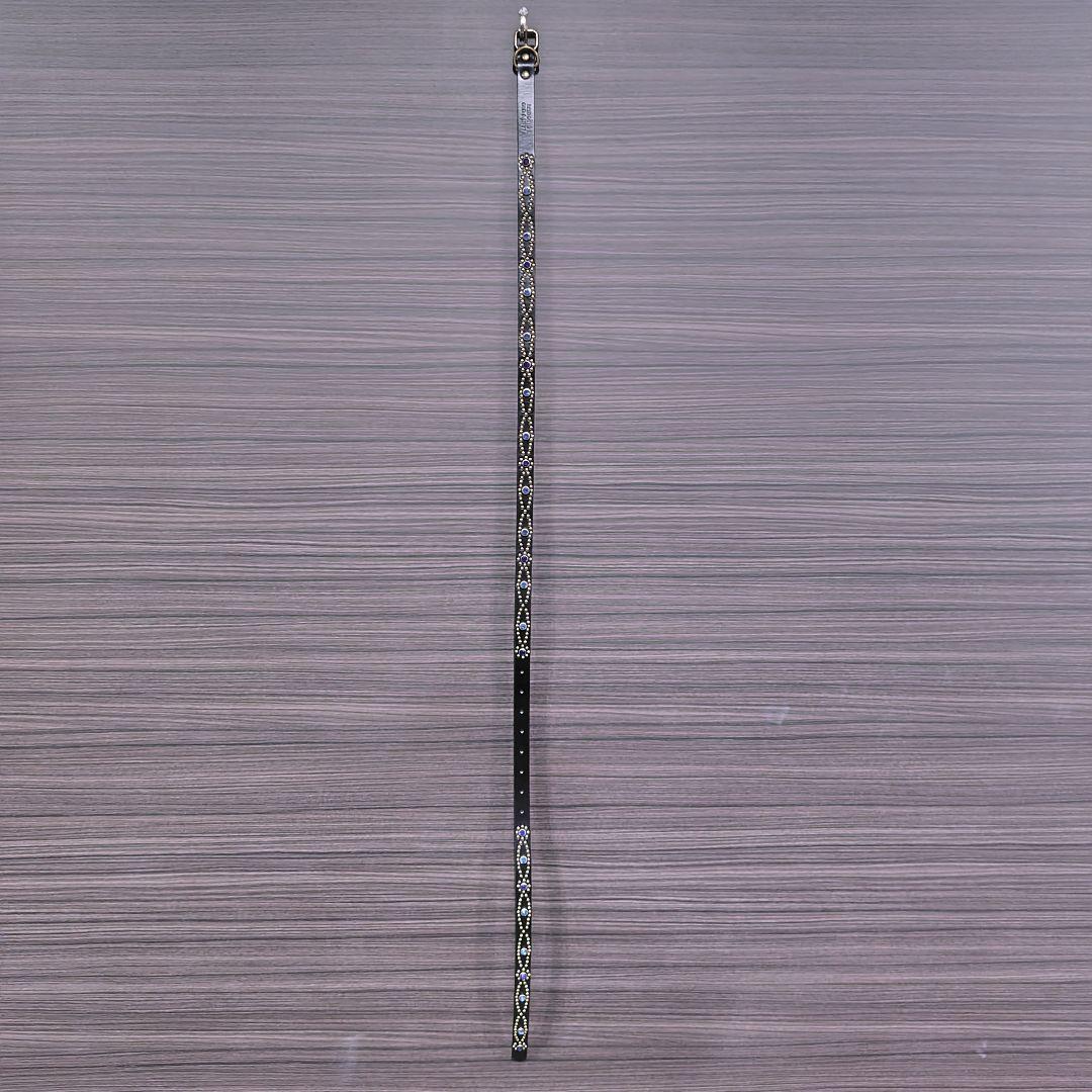 アイ青□本革レザーフルスタッズナローベルト☆古着ヴィンテージ