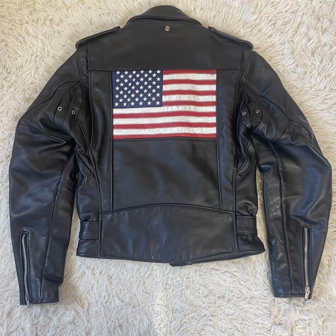 SCHOTT ショット パーフェクト 星条旗バックプリント ダブルライダース