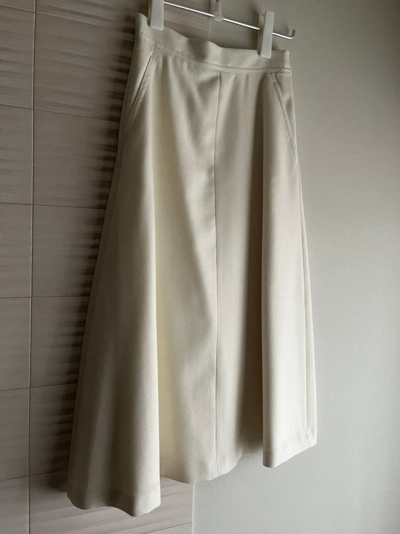トゥモローランド Ballsey ミリングツイルフレアスカート 白 32