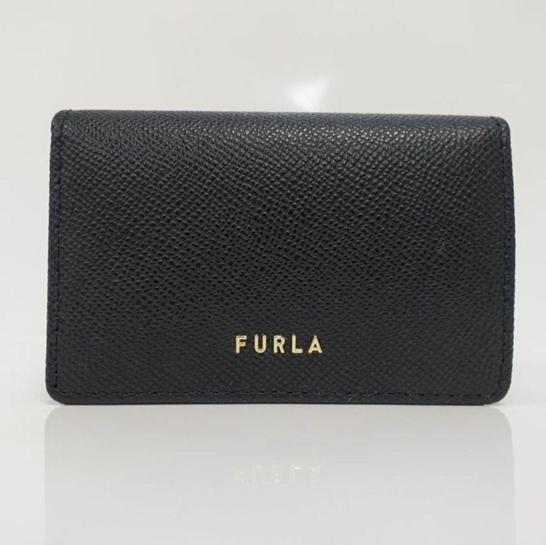 FURLA 名刺入れ　黒 フルラ カードケース/名刺入れ レディース カメリア スモール ブラック