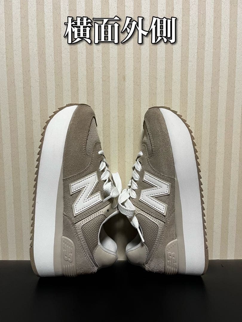 New Balance WL574ZSM 24.0cm ブラウン厚底スニーカー