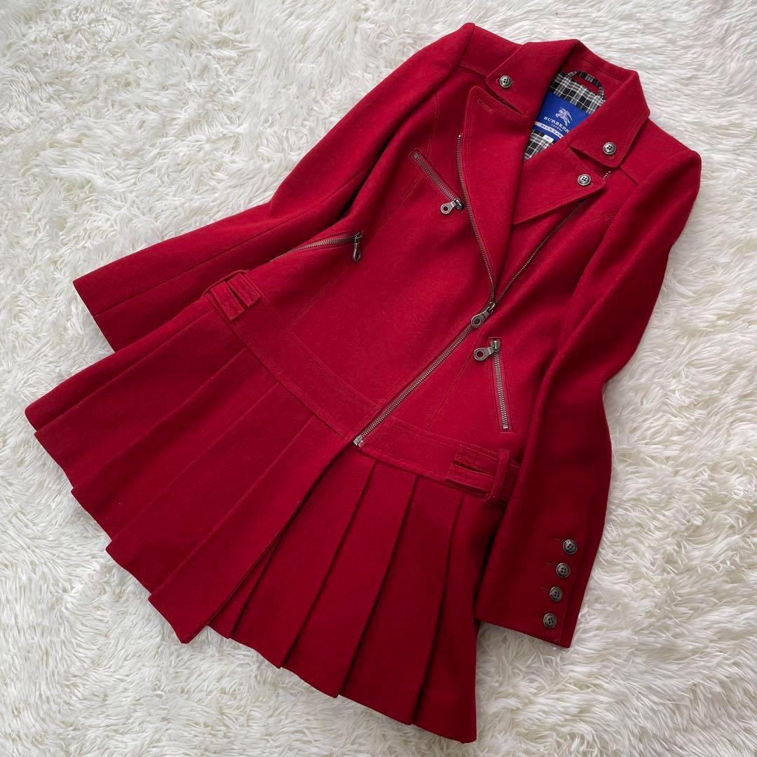 ✨️美品 バーバリーブルーレーベル ライダース ロングコート ノバ