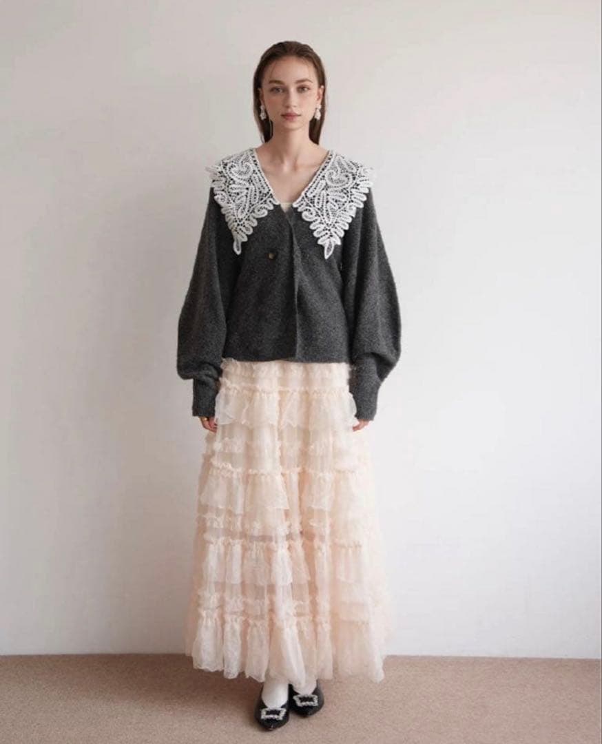 スカート Acka. tulle long skirt tiered tulle skirt – Acka online store