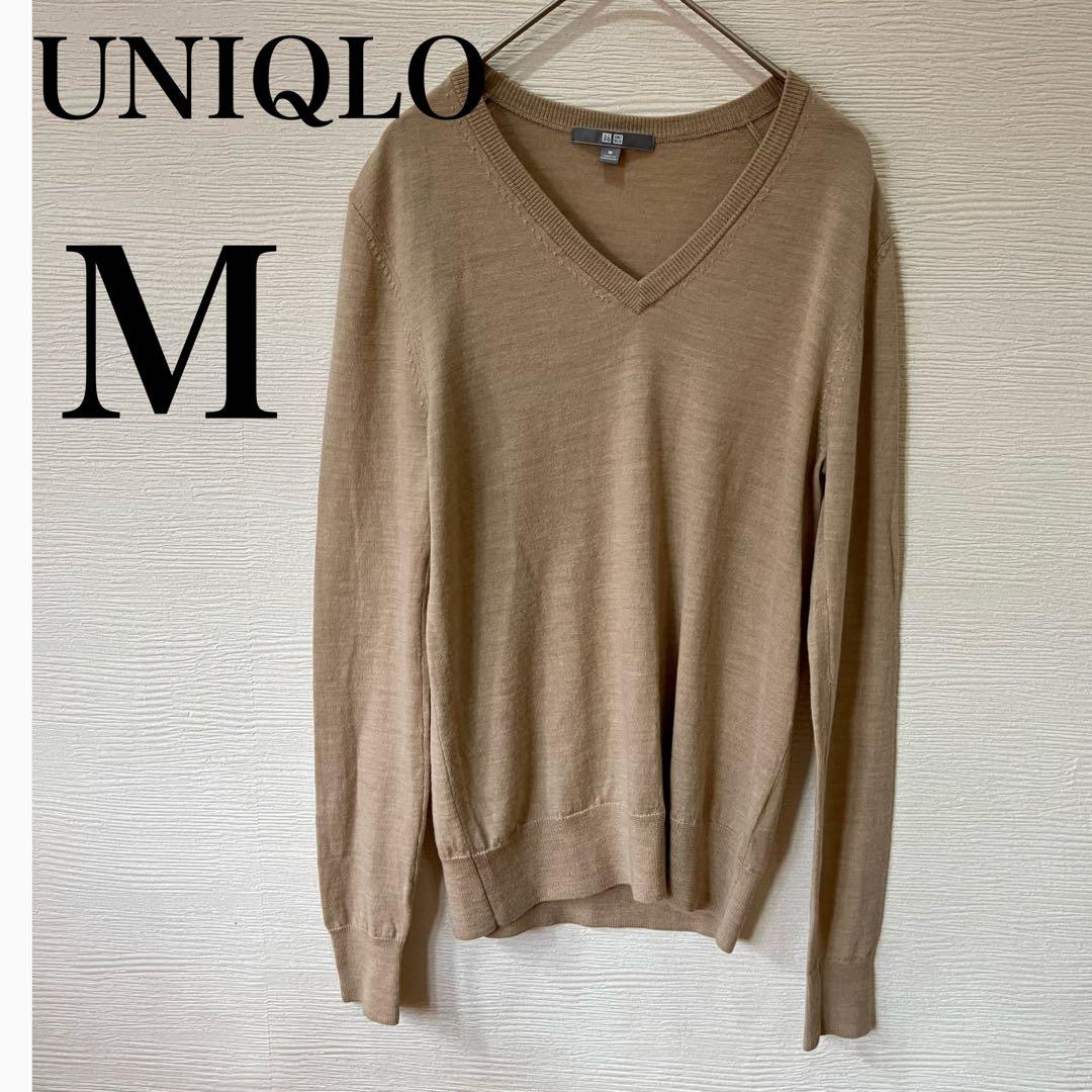 最終価格 ユニクロ エクストラファインメリノ Vネックニット M