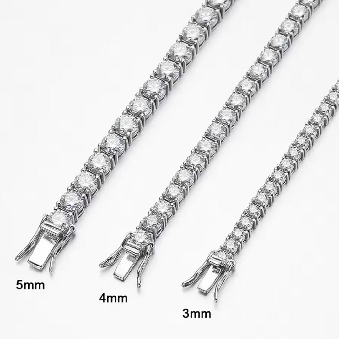 鑑定書付き 最高品質モアサナイト テニスチェーン ネックレス ブレスレット