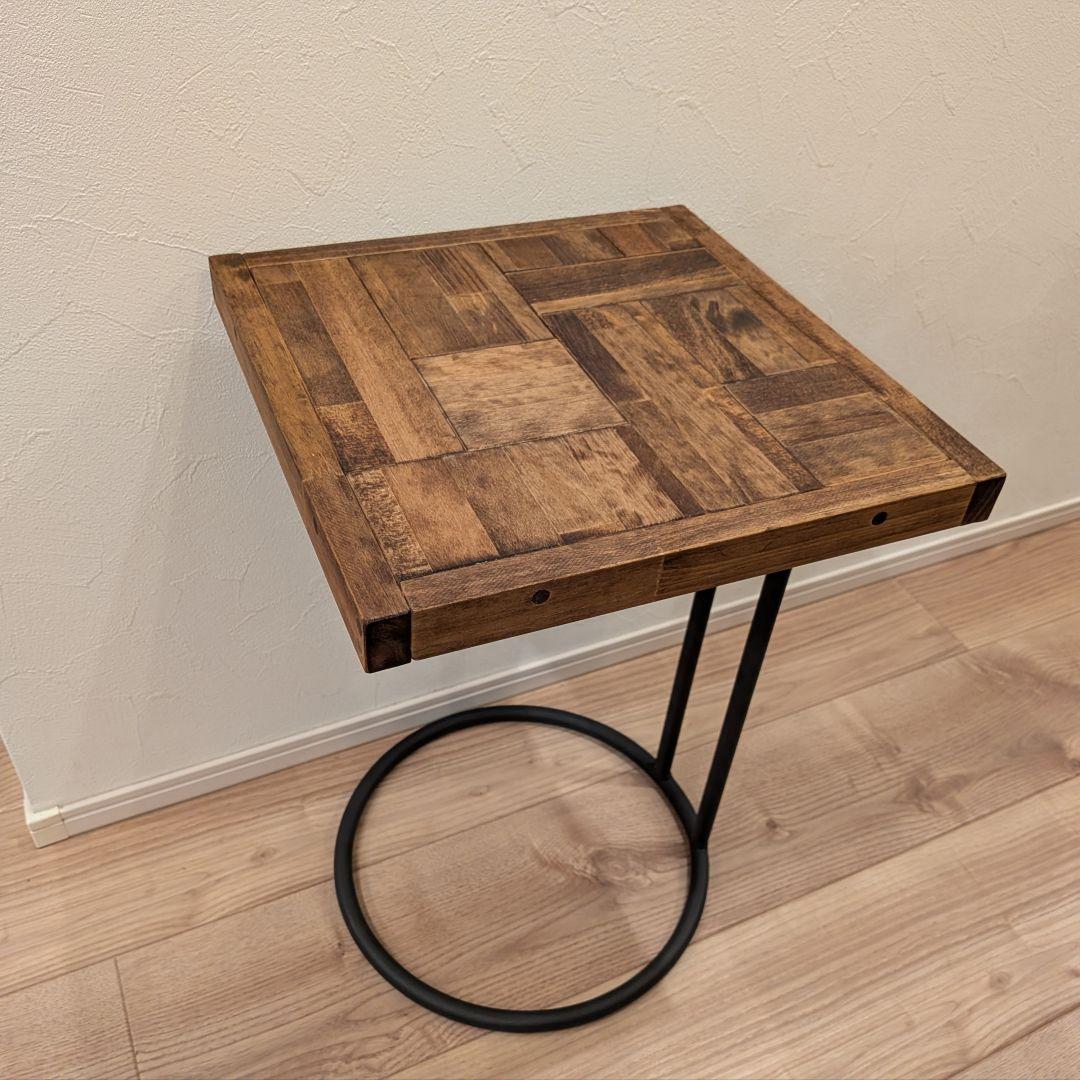 現物【SALE】サイドテーブル　✨　木製ハンドメイド　ソファ　ベッド　 即納 現物【SALE】サイドテーブル ✨ 木製ハンドメイド ソファ ベッド 即納