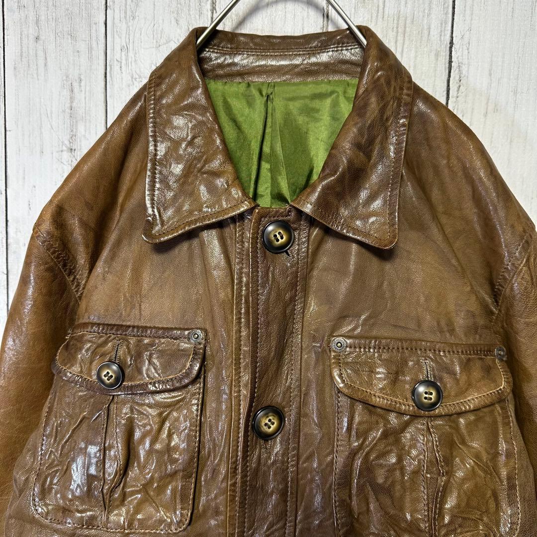 291295=HOMME】ゴートスキン☆レザージャケット☆ライダース☆本革 3