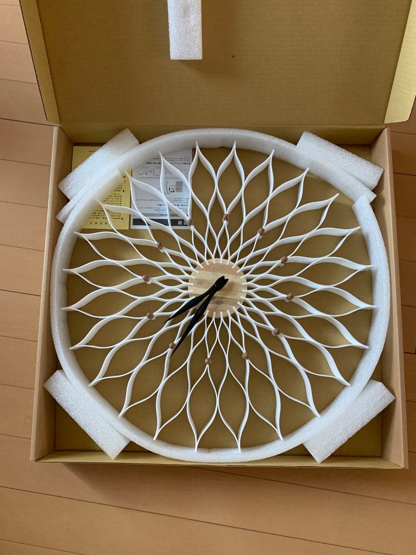 【WALL CLOCK】欧米ウォールクロック✴︎壁時計 1年保証 両面時計 電波時計 壁掛け 木製 ナチュラル 約32cm 掛け時計