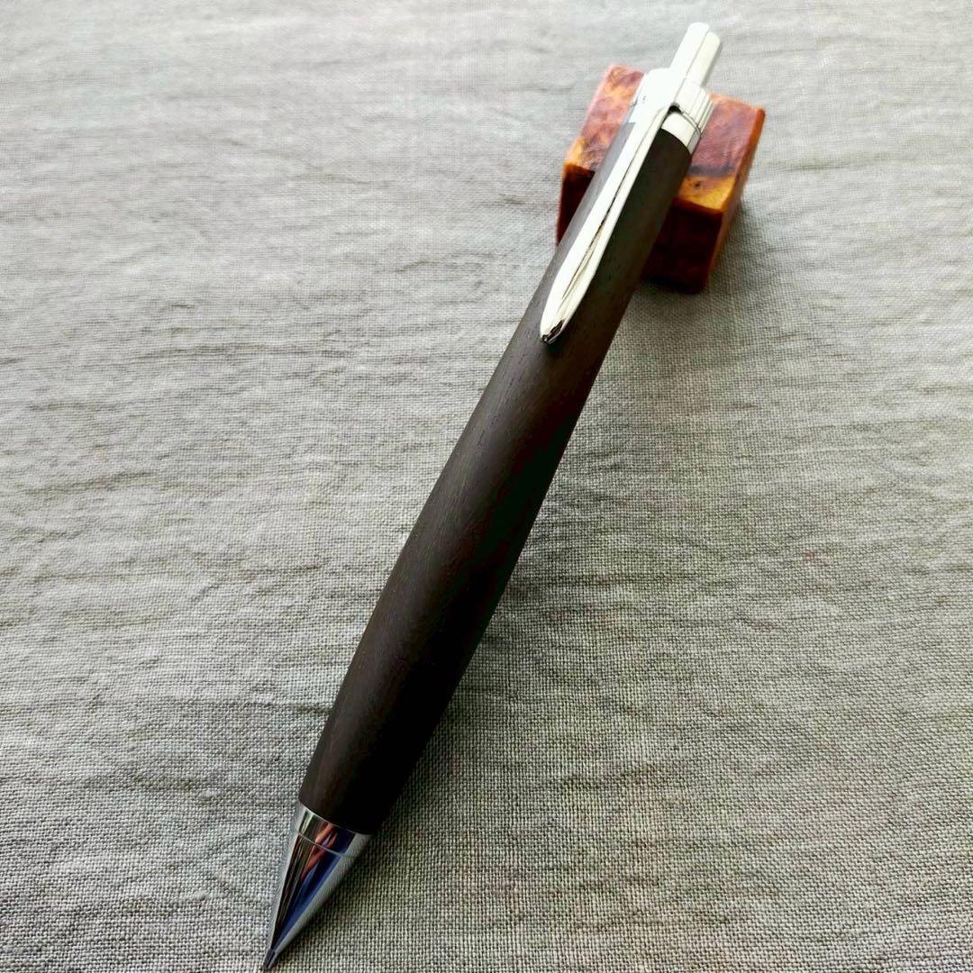 【まそ】　本紫檀　玉虫色　木軸シャープペン　0.5mm シルバー