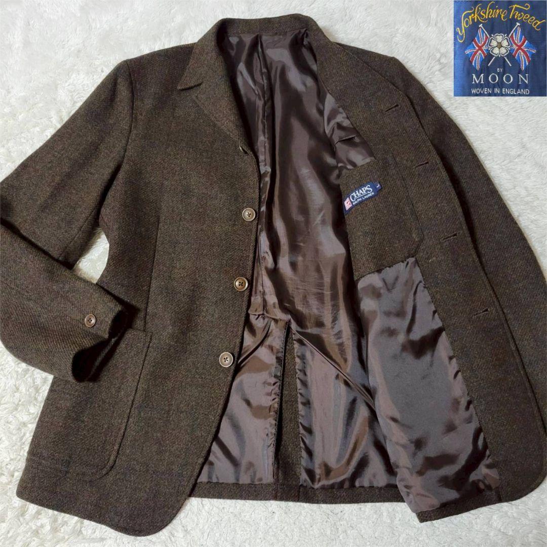 美品✨ MOON社製ツイード チャップスラルフローレン ジャケット チェック L 80's CHAPS by Ralph Lauren ツイードジャケット 