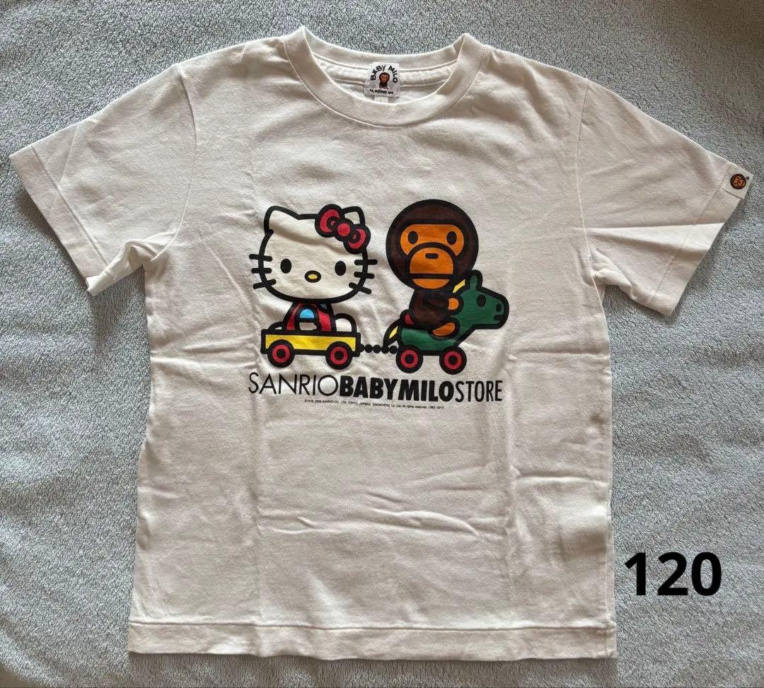 A BATHING APE BABY MILO キティ Tシャツ120 A BATHING APE BABY MILO SANRIO HELLO KITTY T-shirt White S Size