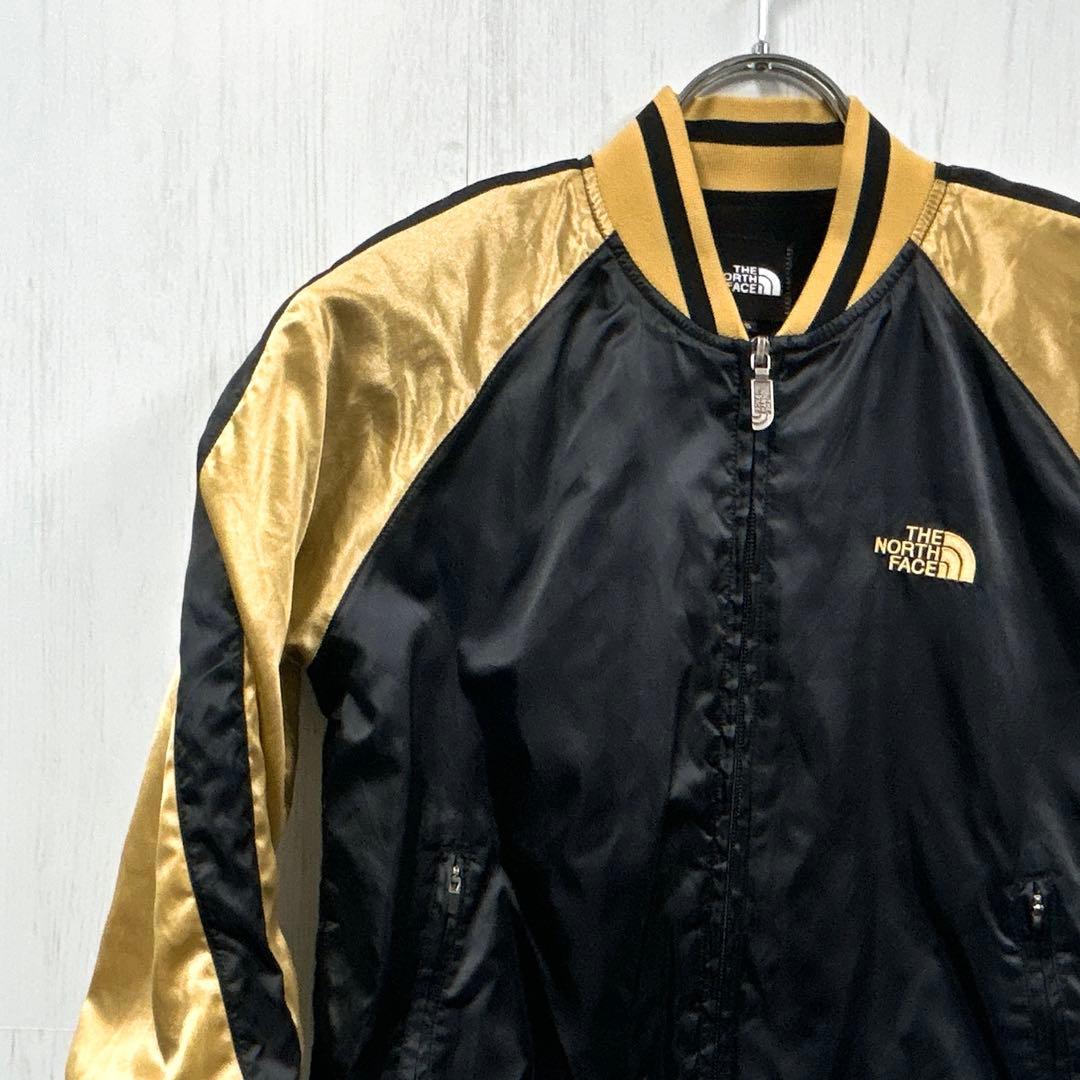 【希少】THE NORTH FACE MA-1 スカジャン黒金 M ☆ノース フェイス☆送関込☆新デザインのマウンテンジャケット (THE