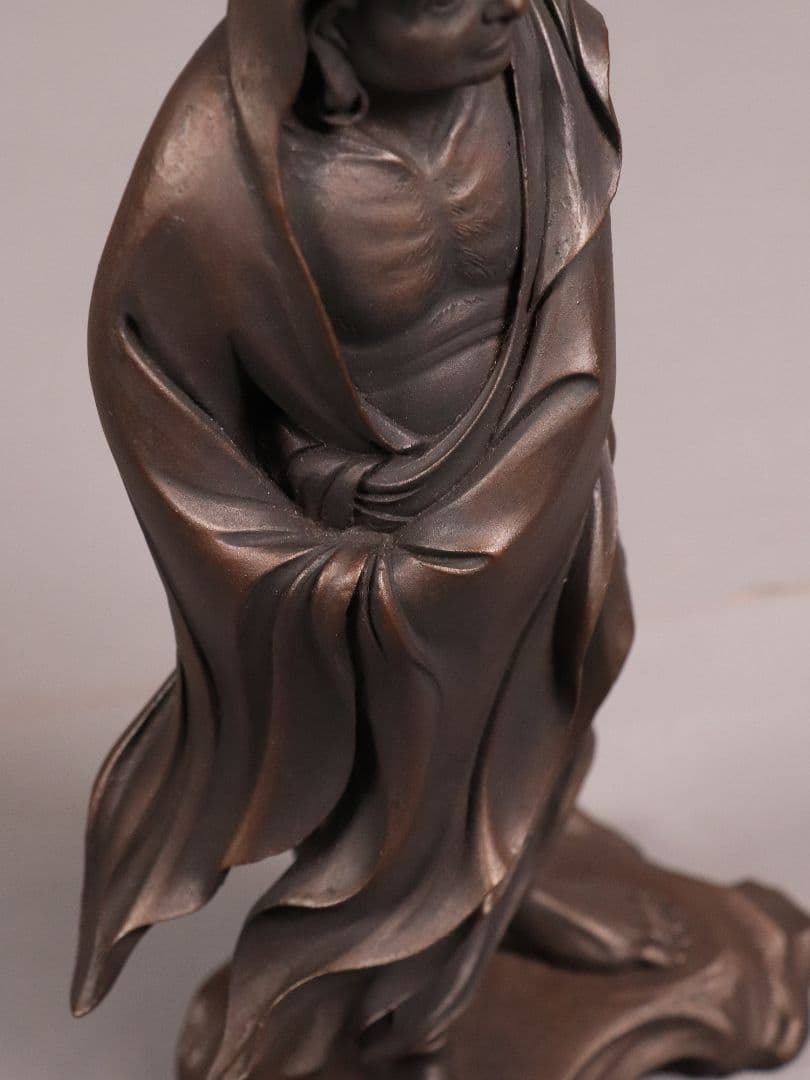 鋳銅製 高村光雲 原型 達磨大師 立像 共箱 置物 銅像 仏像【MA209