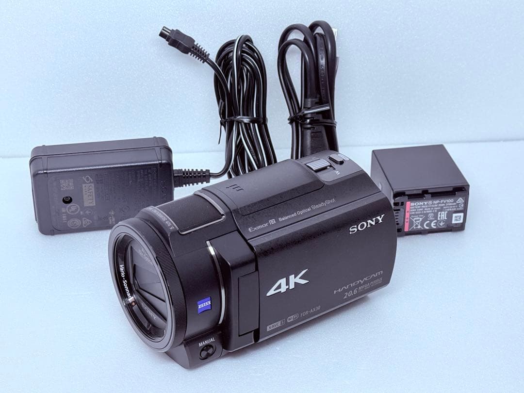 SONY FDR-AX30 4K ビデオカメラ 大容量バッテリー付き Amazon | SONY 4Kビデオカメラ Handycam FDR-AX30 ブラック 光学10倍