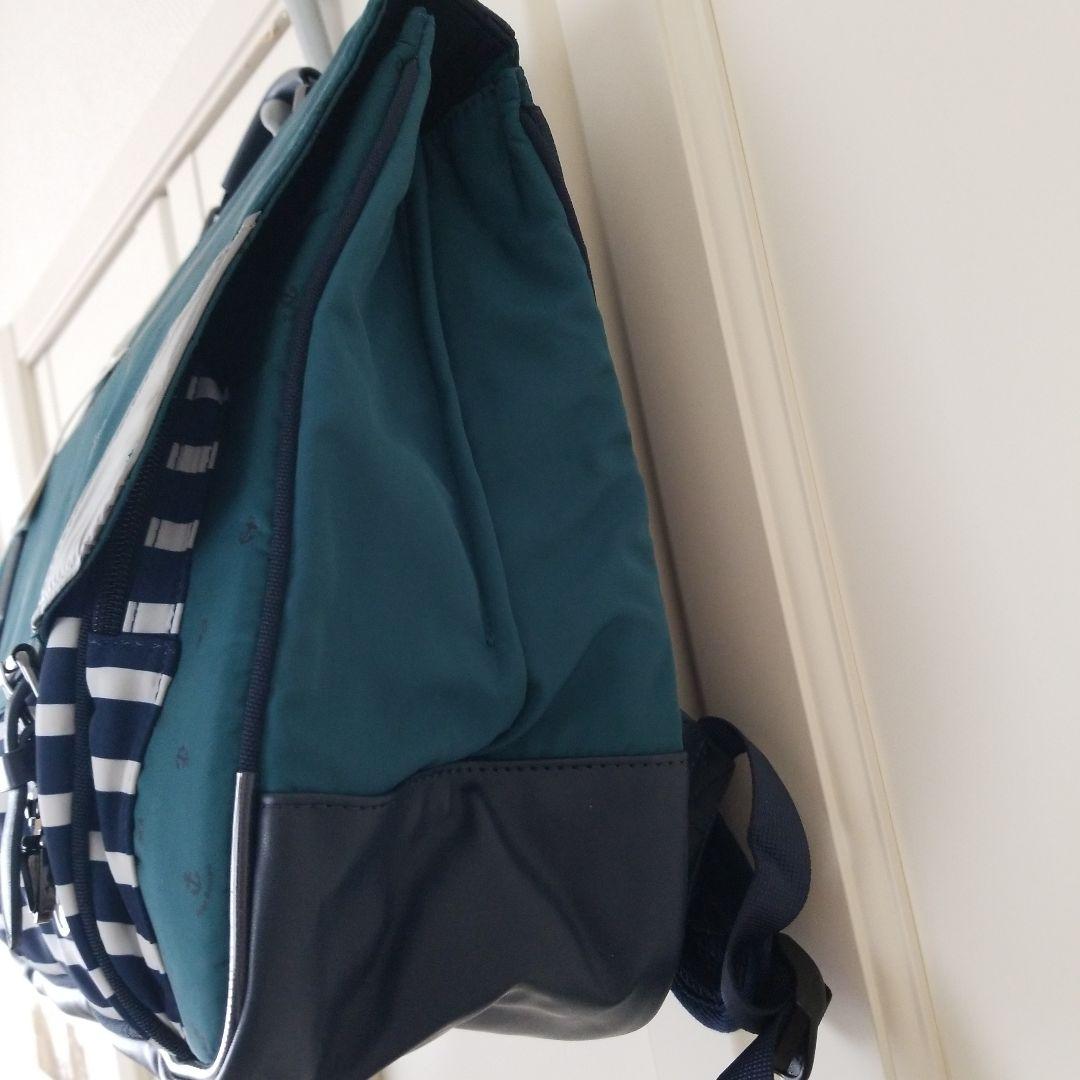 新品未使用 プチバトー リュック ランドセル グリーンとストライプ