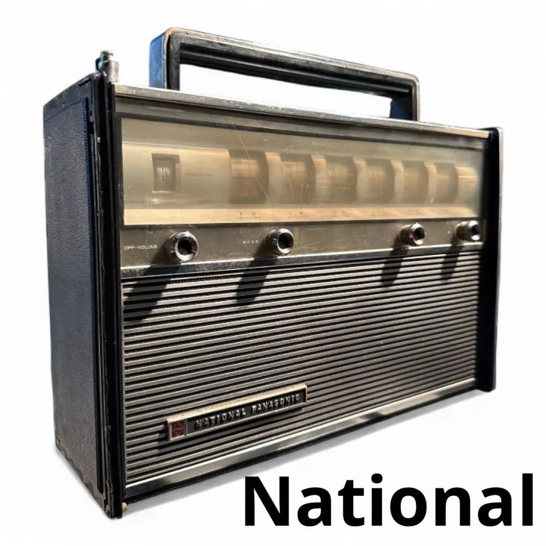 レトロ！　ジャンク　NATIONAL Panasonic ラジオ Panasonic ラジオ 昭和レトロ 赤 ジャンク アンティーク レッド - メルカリ