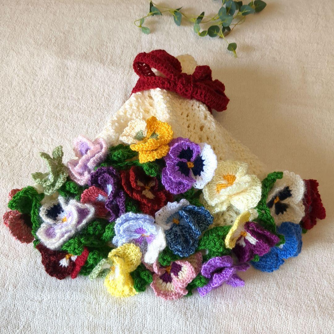 ブーケブランケット 花束ブランケット パンジー リボン - メルカリ