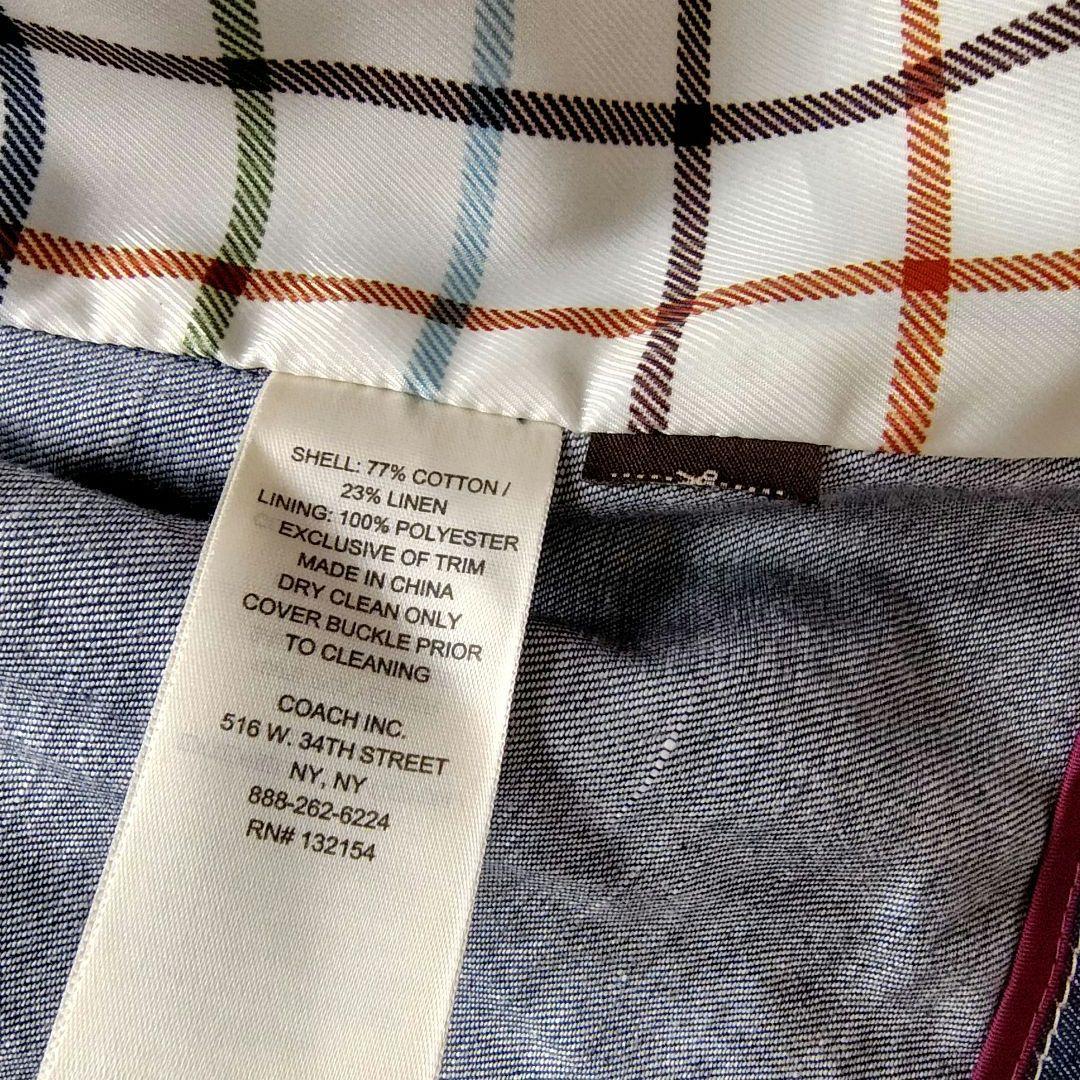 美品 COACH Lサイズ トレンチコート スプリングコート デニム ベルト