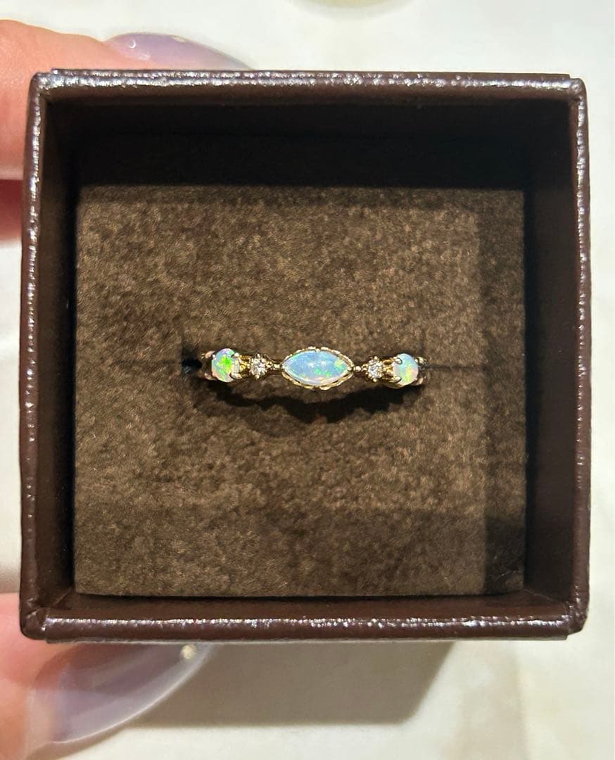 アガット 14k オパール ダイヤモンド リング 9号 - メルカリ