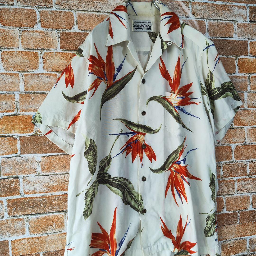 超人気モデル】ワコマリア WACKO MARIA 極楽鳥花 アロハシャツ M