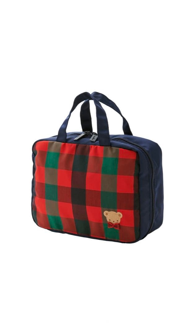 ♡新品未使用♡《ファミリア》おむつポーチ　赤系チェック　バッグ