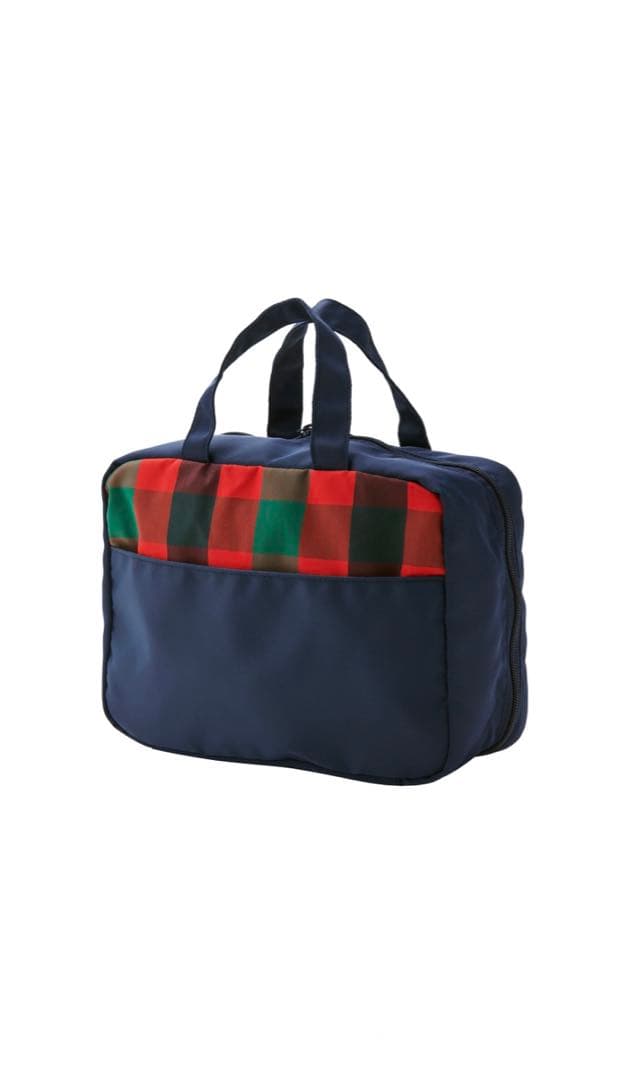 ♡新品未使用♡《ファミリア》おむつポーチ　赤系チェック　バッグ