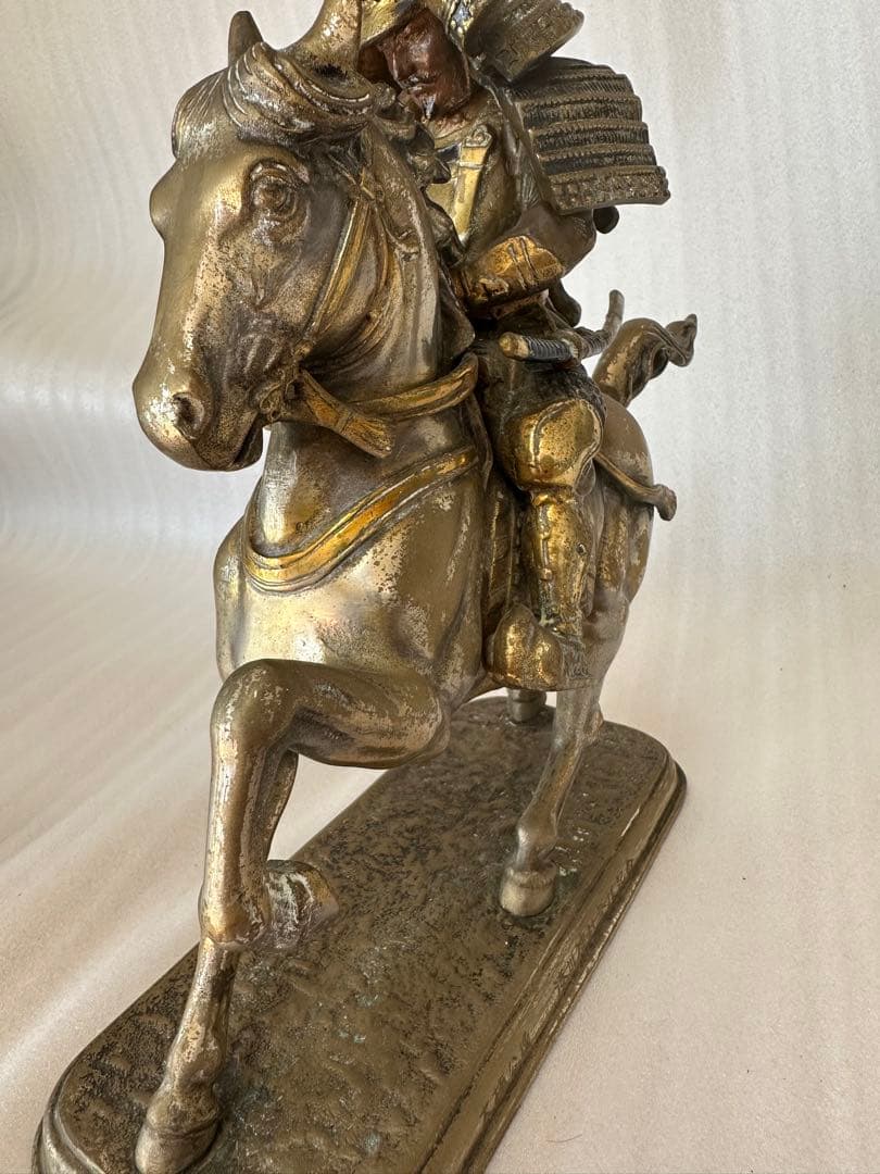 大楠公像 楠木正成 騎馬 武者像 銅製 重さ約5.1kg 高さ約33cm - メルカリ