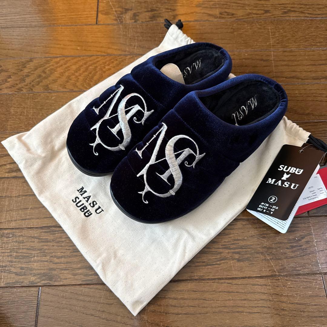 靴 SUBU x MASU M.S. CREST SANDAL NAVY SIZE2 エムエーエスユー MASU MASU X SUBU M.S. Crest Sandal （Navy