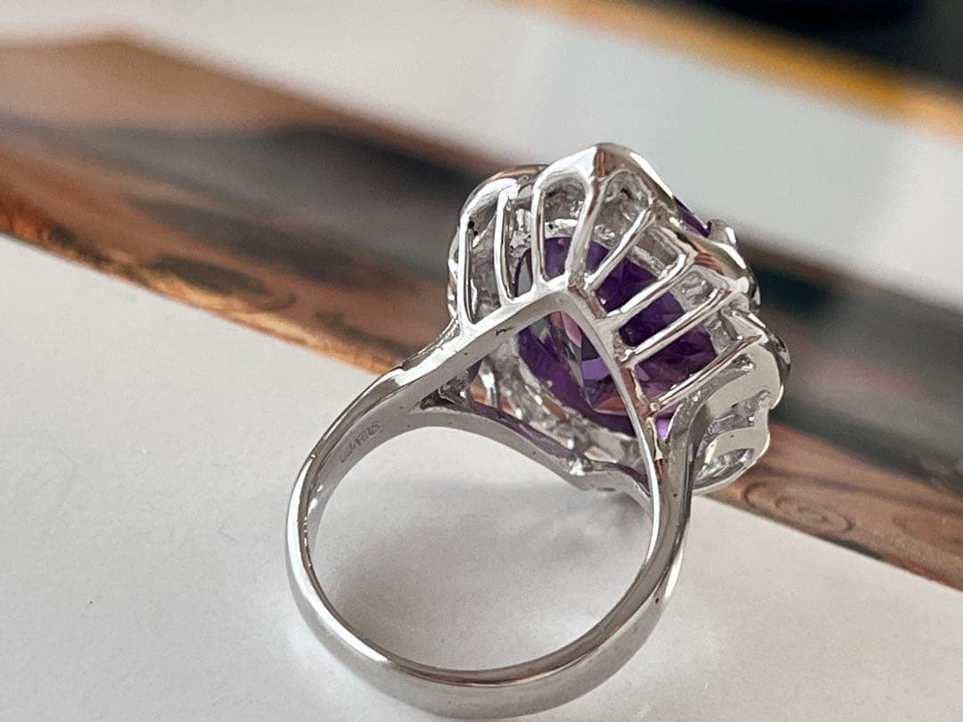 天然アメジスト 10ctSILVERヴィンテージリングB113 - メルカリ
