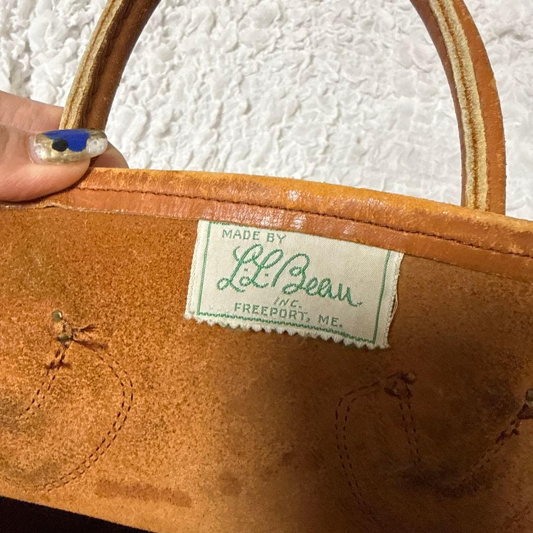 L.L.BEAN エルエルビーン★60s レザートートバック筆記体ギザタグ