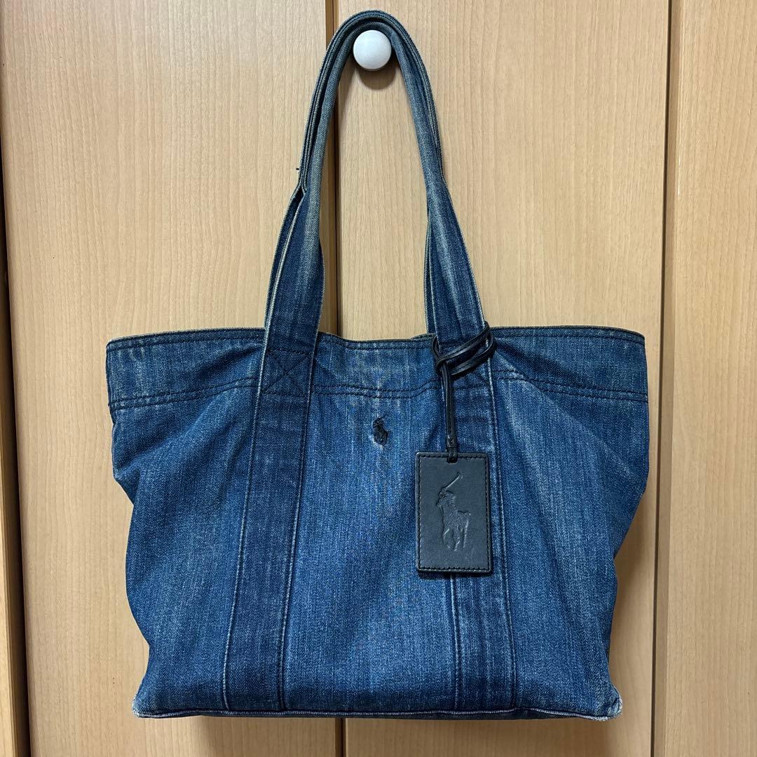 ポロラルフローレン デニムトートバッグ - メルカリ