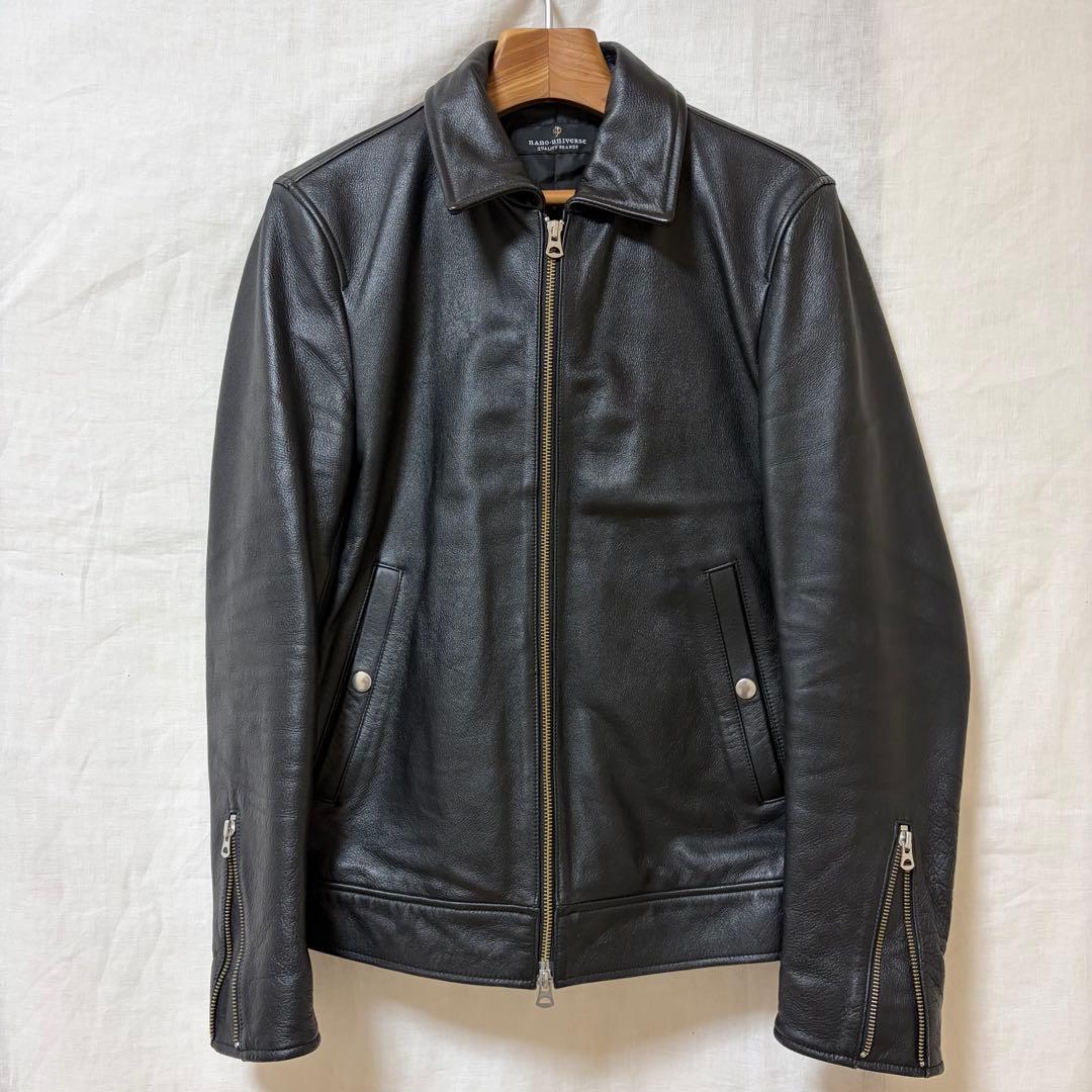【牛革】ナノユニバース　ライダース　M nanouniverse NANO universe（ナノ・ユニバース） 革ジャン ライダース ラムナッパ