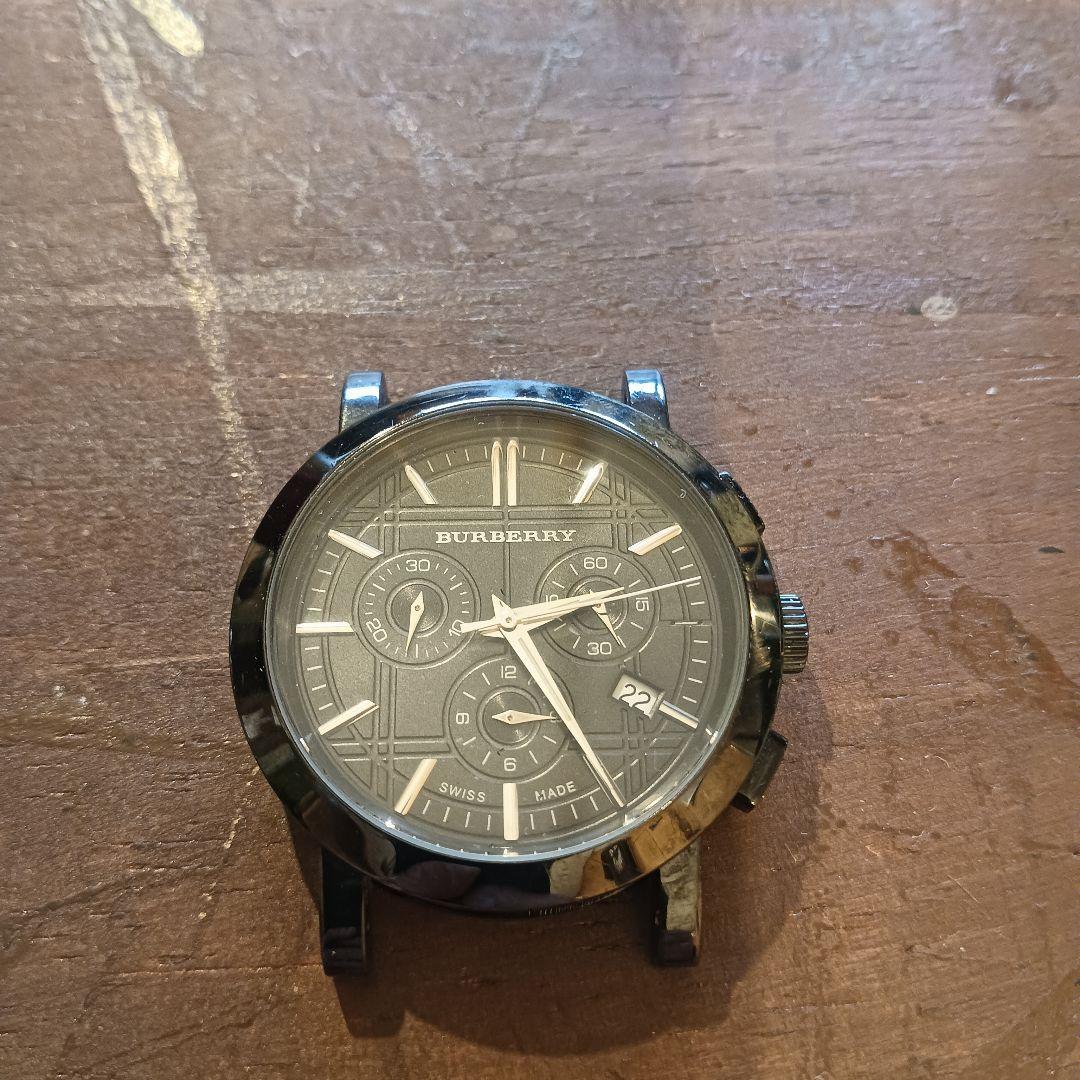 ジャンク品 バーバリー 腕時計 クロノグラフ BU1373 ブラック スイス製