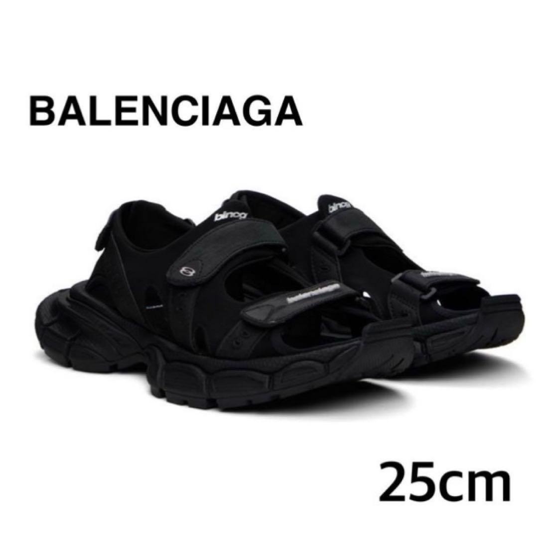 BALENCIAGA ブラックサンダル 25cm バレンシアガ 3XL 黒 - メルカリ