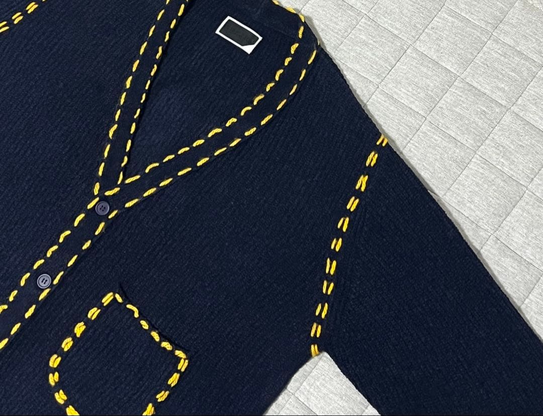 京本大我、吉沢亮着用PHINGERINPG1ステッチニットカーディガンLネイビー