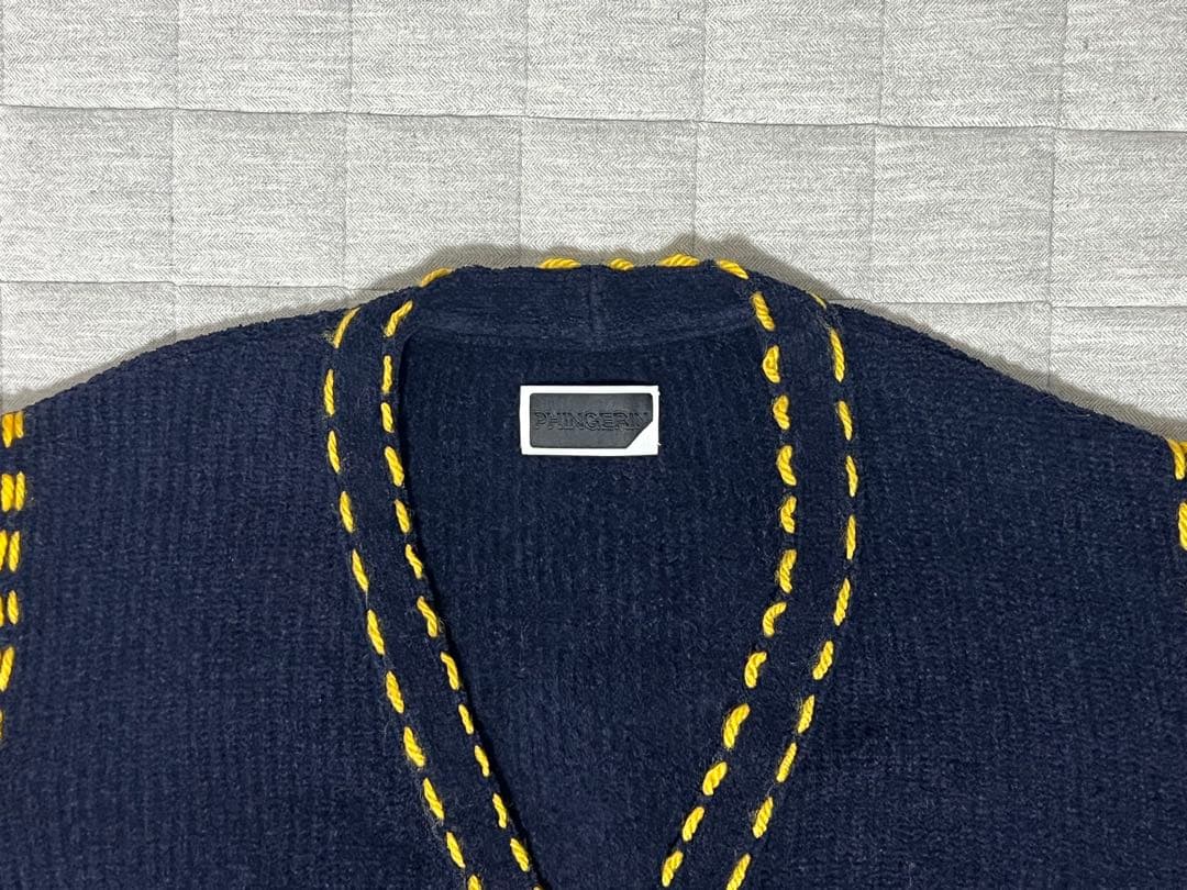 京本大我、吉沢亮着用PHINGERINPG1ステッチニットカーディガンLネイビー