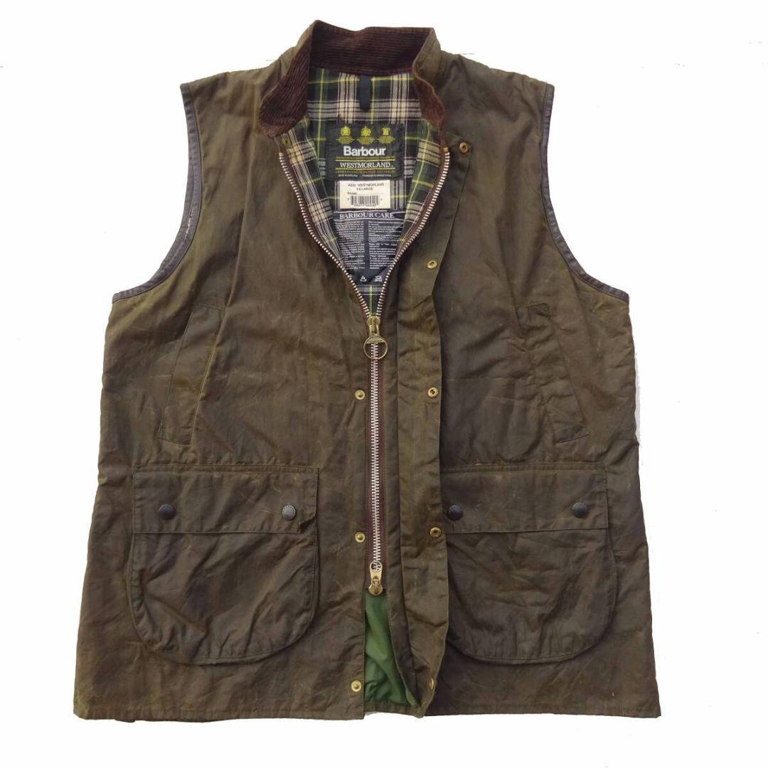 英国製 バブアー オイルドベスト ワックスコットン ウエストモアランド