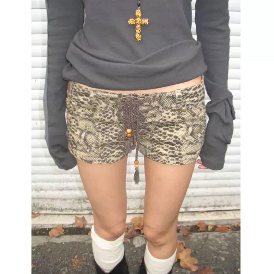ラスト1】ショートパンツ 豹柄 Y2K 平成ギャル 90s ストリート 蛇柄