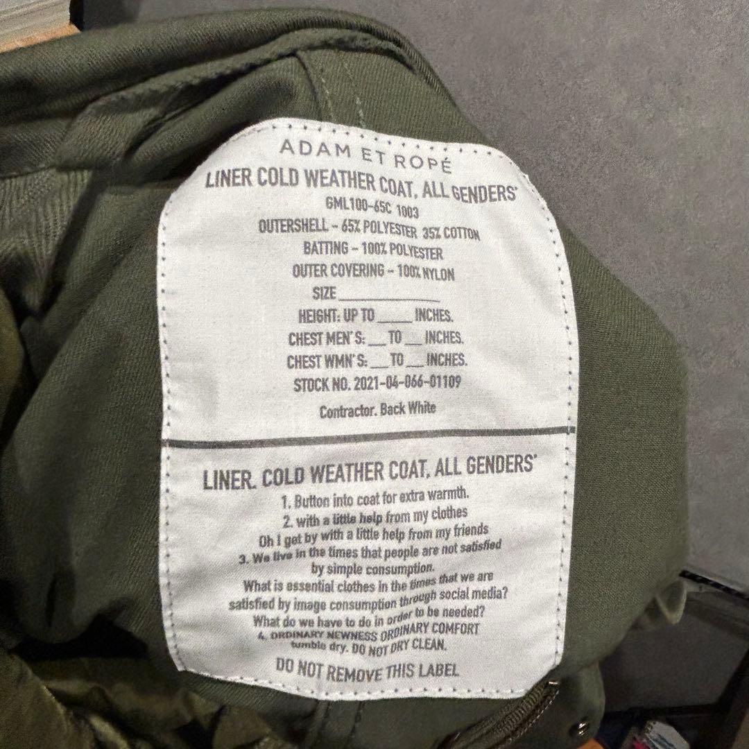 アダムエロペ モッズコート 3way オリーブ ライナー付き サイズS M-65