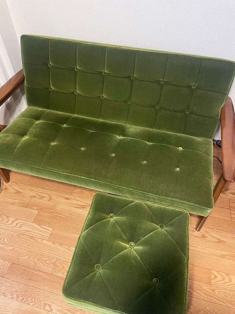 ぼっぼぼ様 カリモク60 kチェア 2シーター オットマン モケット