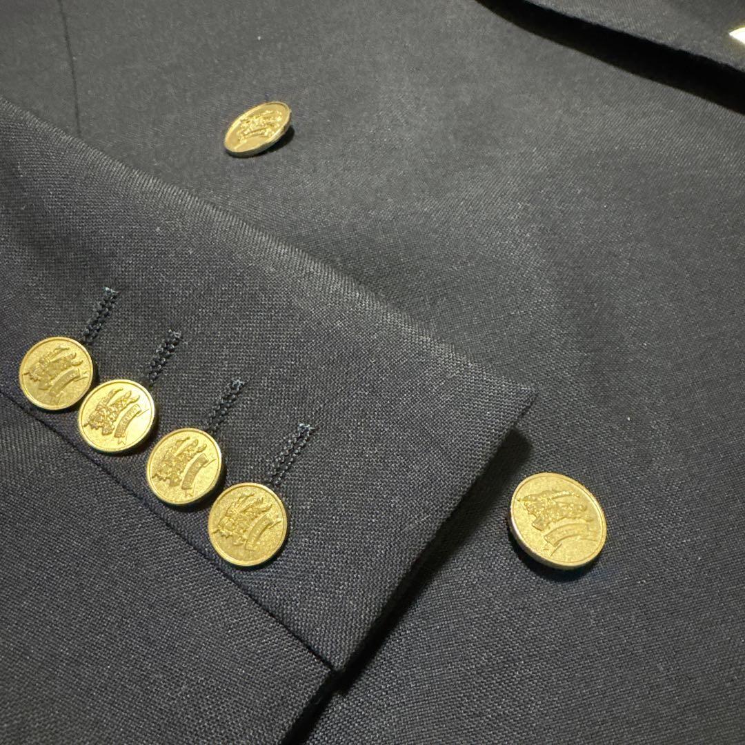 《希少》BURBERRYS 紺ブレ 金ボタン AB6 XL相当 モヘア混