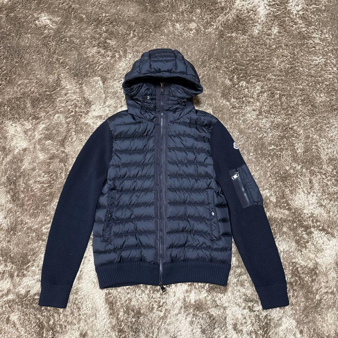 moncler モンクレール　ハイブリッド　ニット　ダウン　black M 美品】 MONCLER モンクレール ハイブリッドダウンニットジャケット黒M