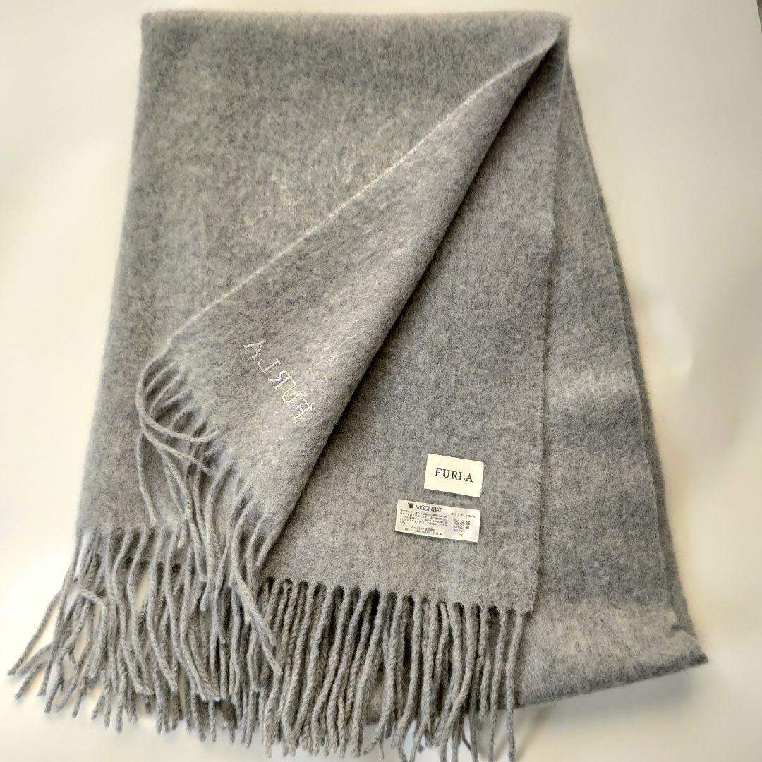 ○FURLA フルラ カシミヤ100% 大判ストール マフラー グレー - メルカリ