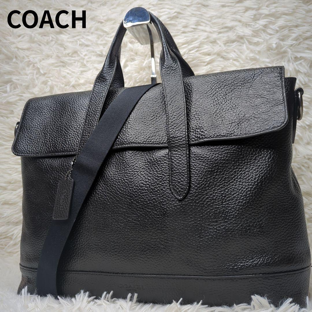 美品✨コーチ ハミルトン ブリーフケース シボ革 黒 A4可 多収納 75757 HAMILTON（ハミルトン） 角シボ 2室式ビジネスバッグ : BagShop BASTTA