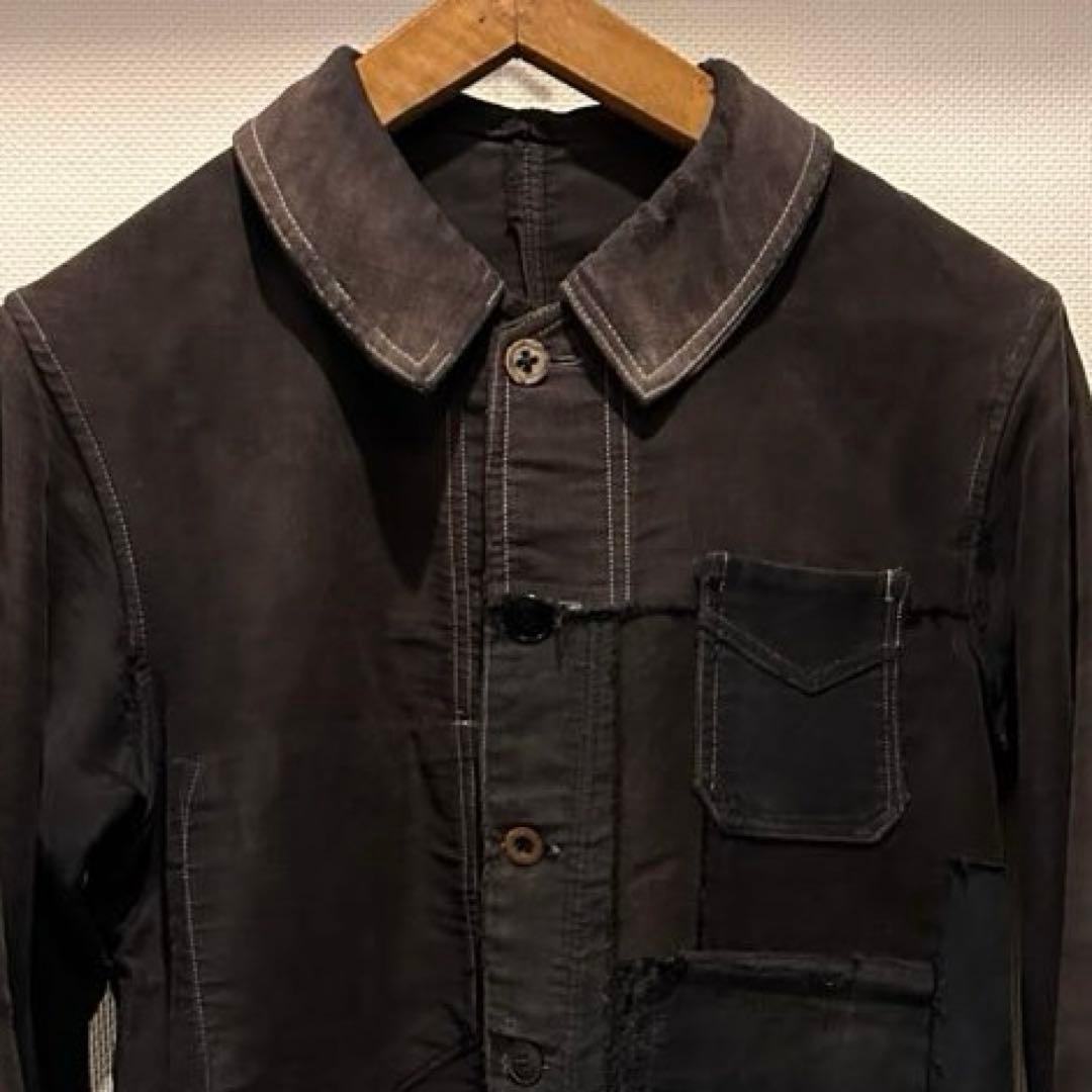 30sモンサンミッシェル パッチワーク ブラックモールスキン ジャケット