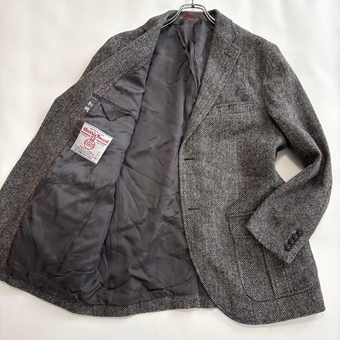 美品 ハリスツイード スタンリーブラッカー XL ミックス くるみ ジャケット 美品 ハリスツイード スタンリーブラッカー XL ミックス くるみ
