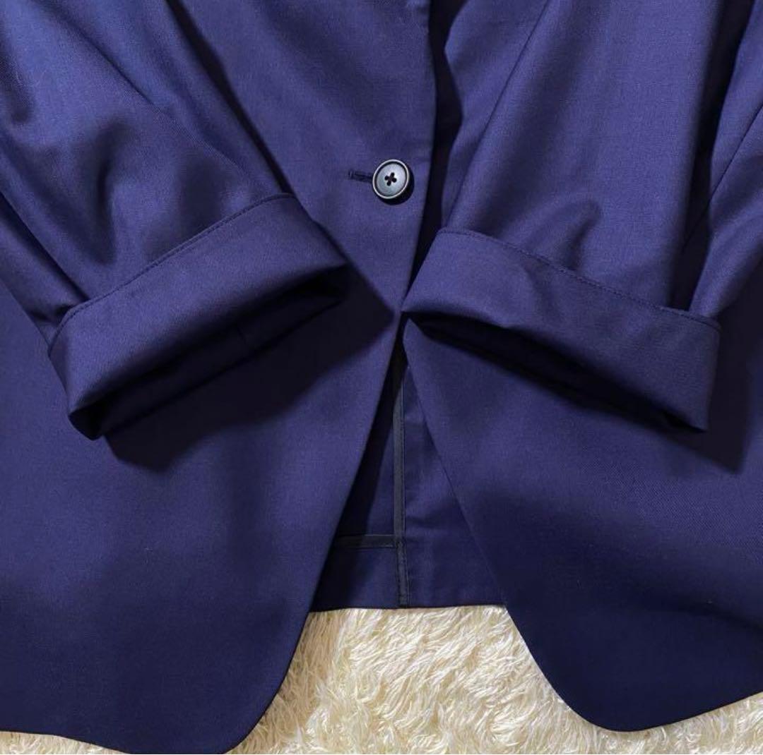 極美品】ユニクロ +J カシミヤ混 セットアップスーツ パンツ ネイビー